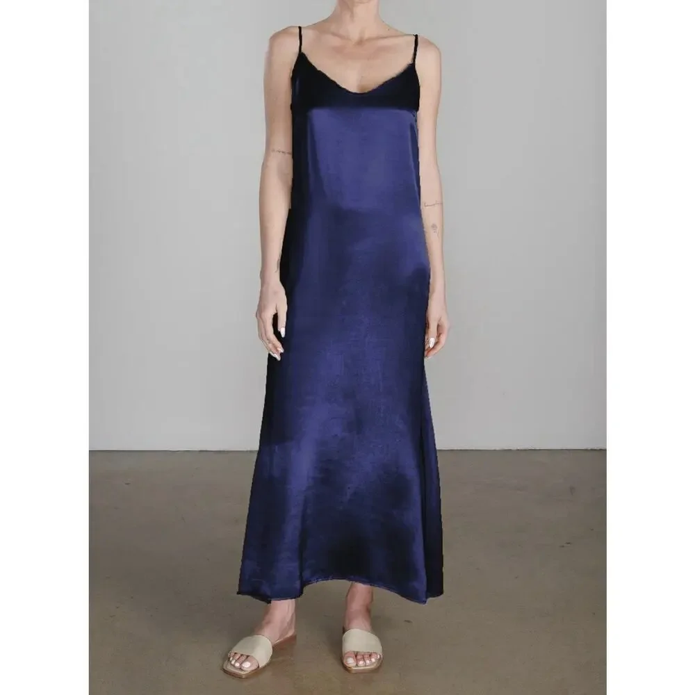 PHARAOH Henri Slip Dress Vintage Satin Sz 1‎ Small Minimalist Vacation Resort